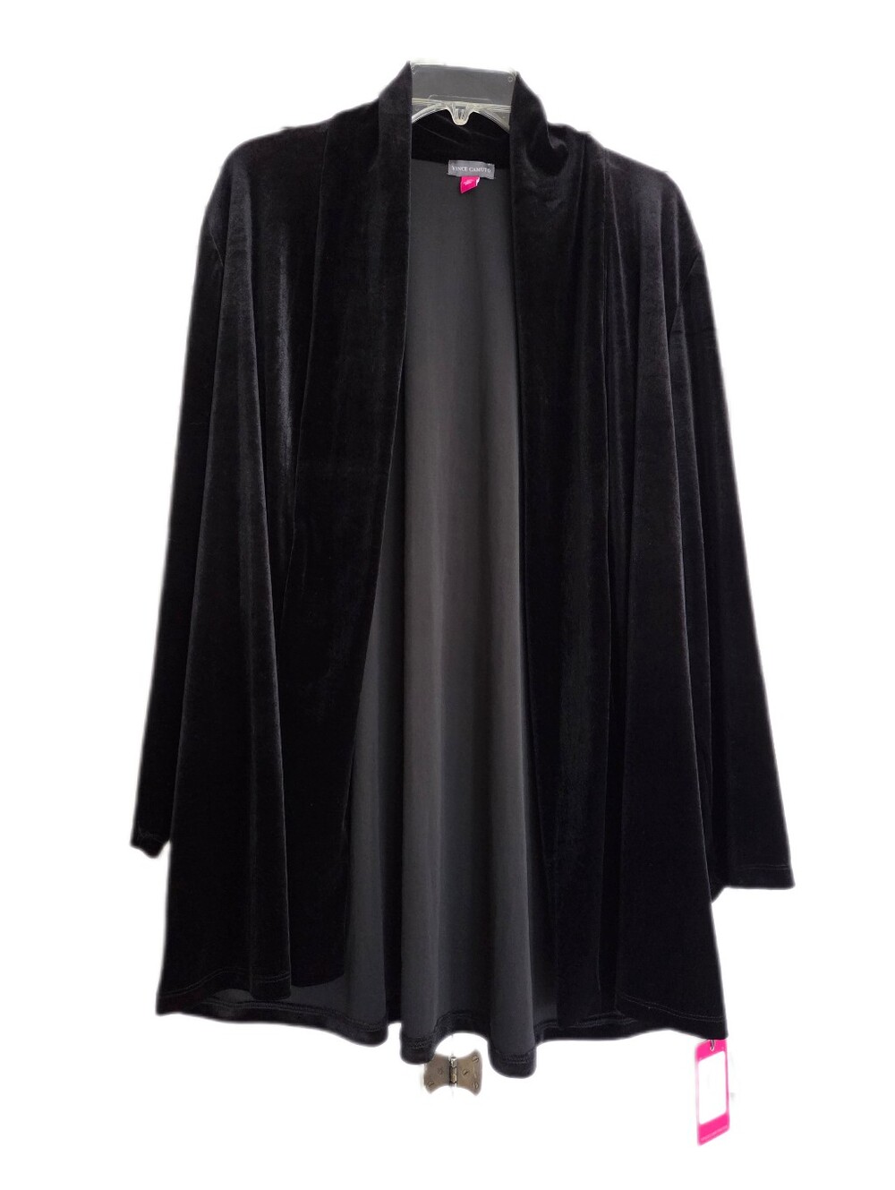 Vince Camuto Black Velvet Long Cardigan Whimsigoth Goth Witchy Plus Size 2X NWT